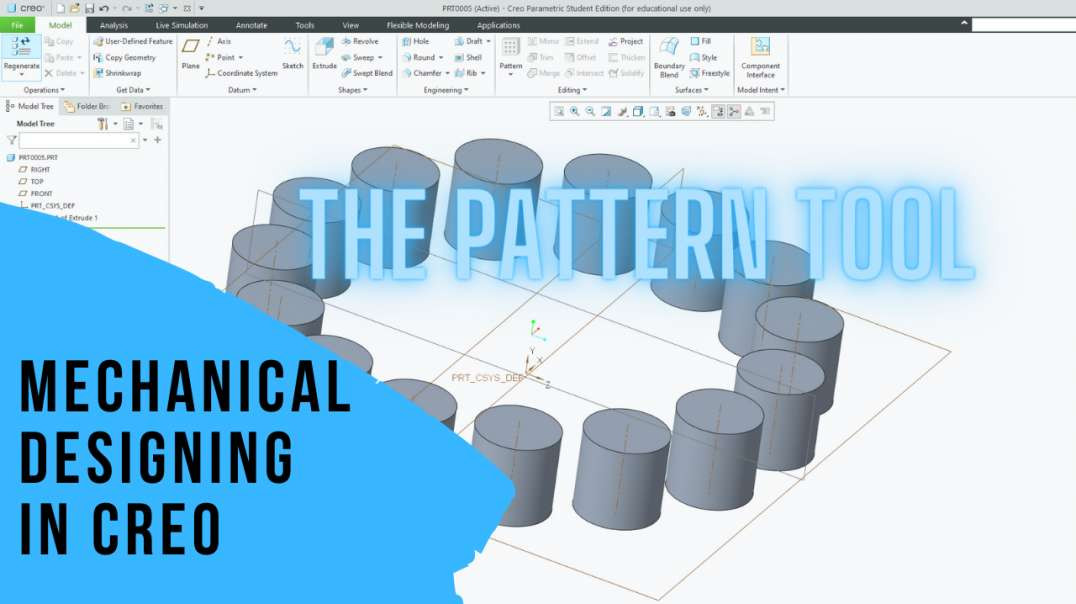⁣Mechanical Designing In CREO: 6 The Pattern Tool
