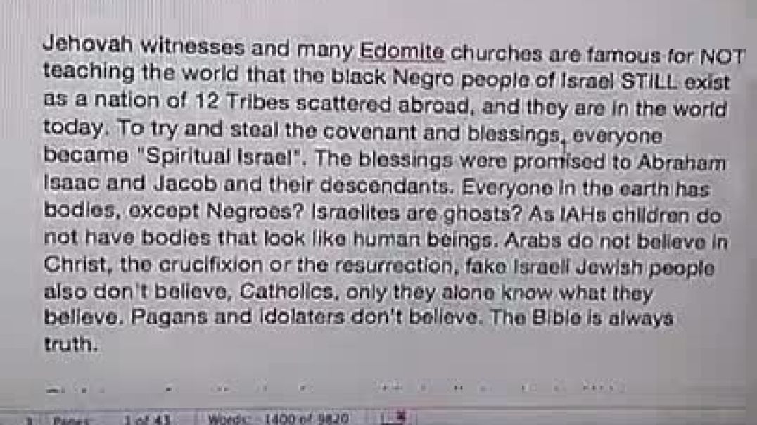 No spiritual Israelites doctrine they are real people existing to the end 12 Tribes in Revelation