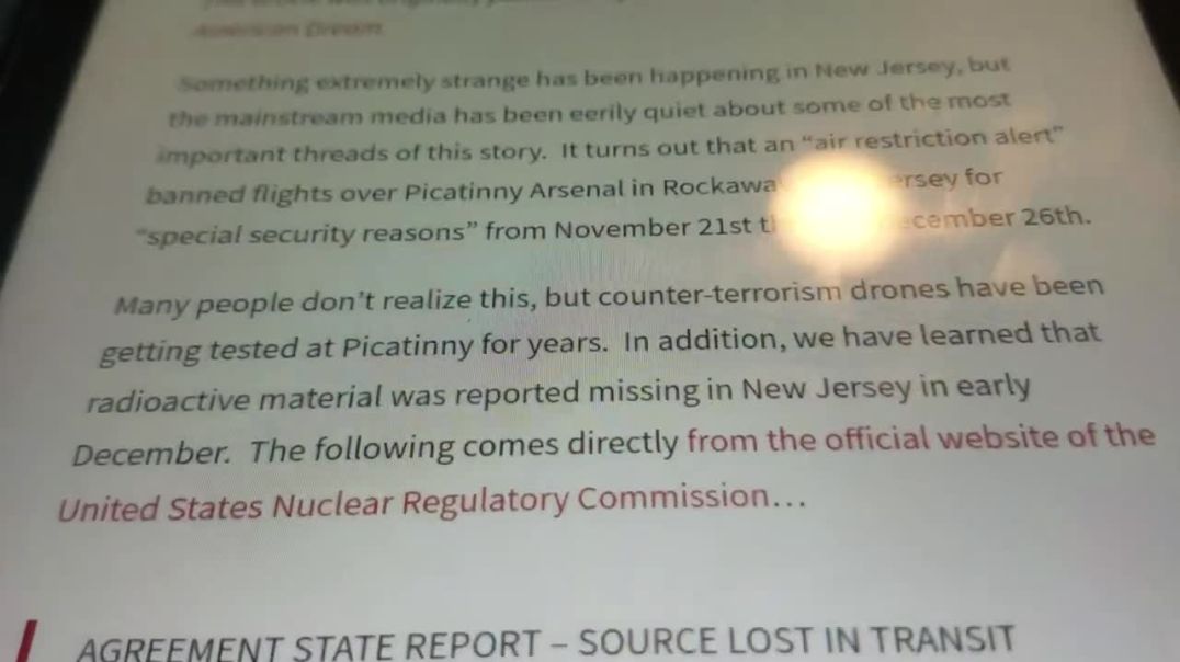 Rayydio Active material gone missing in New Jersey media silent. Nuclear arms proliferation Matt 24